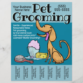 Pet Grooming Business Hund Groomer Anpassade Reklamblad
