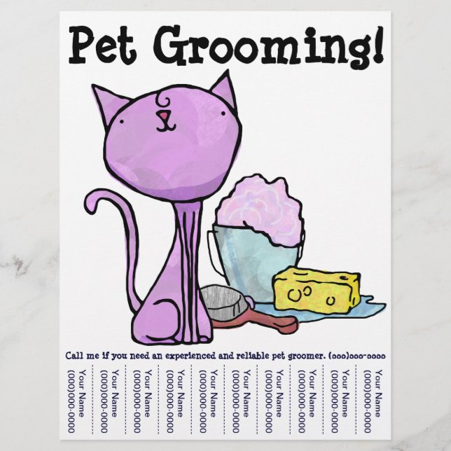 Pet Grooming! Cat Flyer (Framsidan)