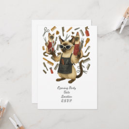Pet grooming hairdresser for cat lovers inbjudningar