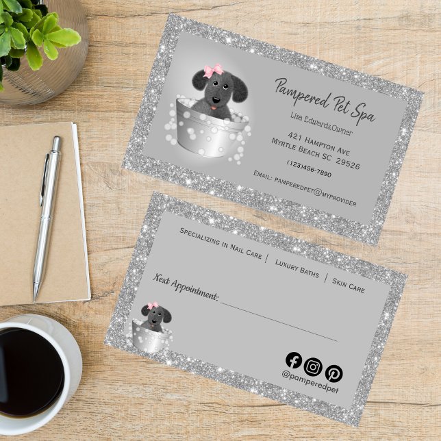 Pet Grooming Hund Business Tidsbeställning Kort (Skapare uppladdad)