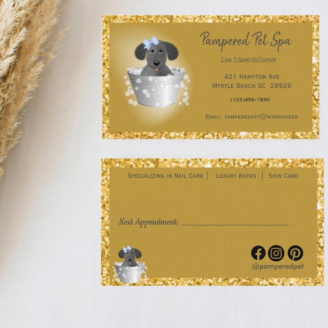 Pet Grooming Hund Business Tidsbeställning Kort (Skapare uppladdad)