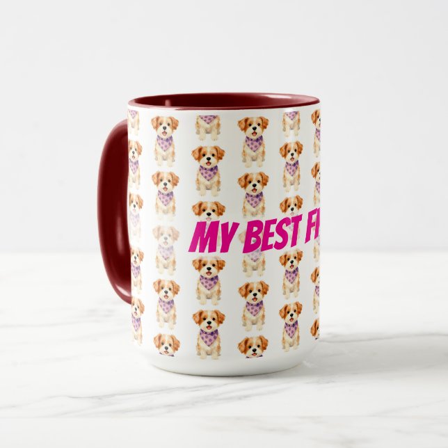 Pet Grooming Personalized Luxury Modern Collection Mugg (Framsida vänster)