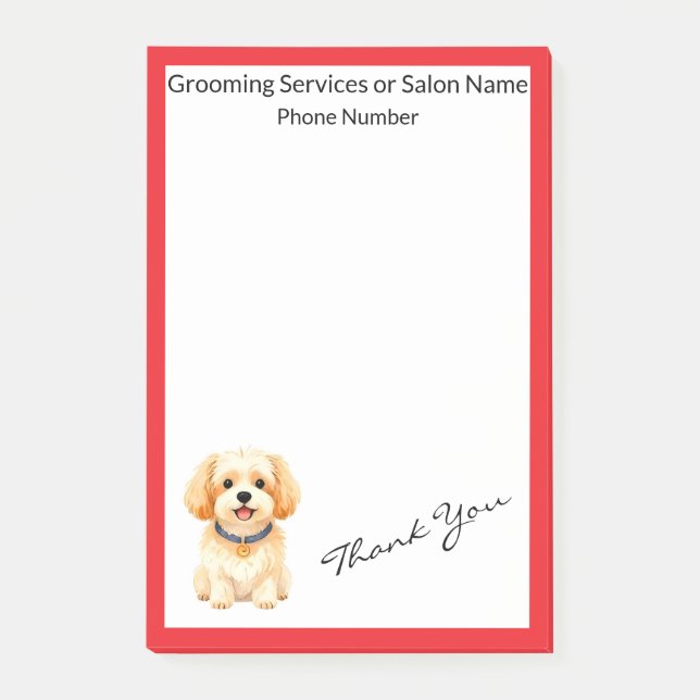 Pet Grooming Personalized Luxury Trendy Collection Post-it Block (Framsida)