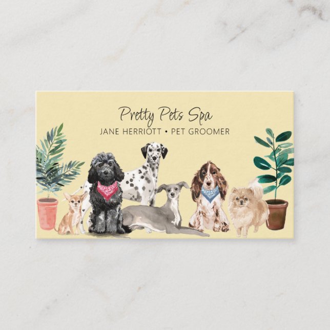 Pet Grooming Pet Spa Visitkort (Framsida)