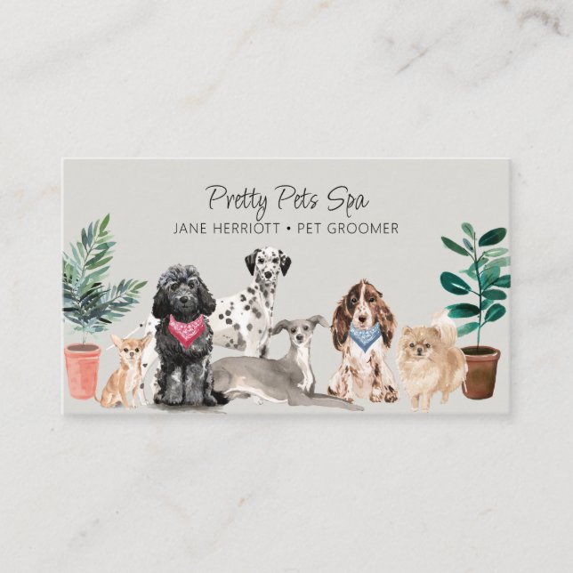 Pet Grooming Pet Spa Visitkort (Framsida)