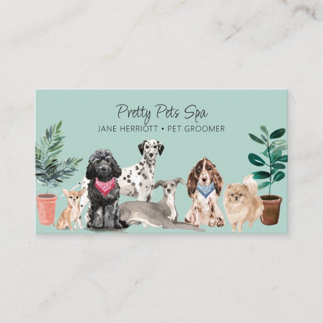 Pet Grooming Pet Spa Visitkort (Framsida)