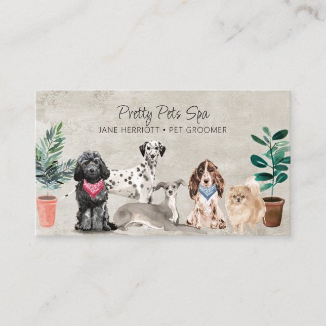 Pet Grooming Pet Spa Visitkort (Framsida)