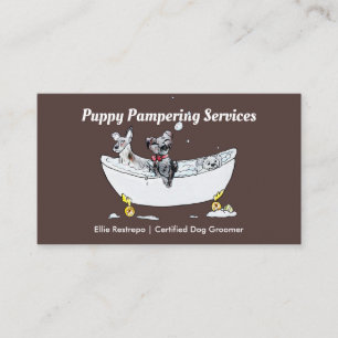 Pet Grooming Puppy Hundar i ett badplatskort Tidsbeställning Kort