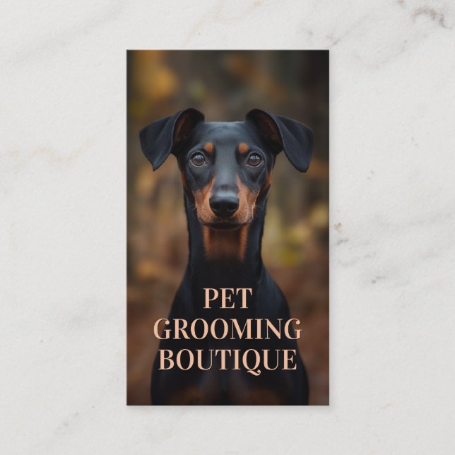 Pet Grooming Salon Boutique German Pinsch Porträtt Visitkort (Framsida)