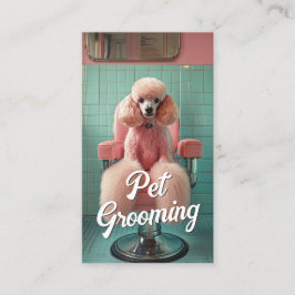 Pet Grooming Salon Care Boutique Pudel Porträtt Visitkort