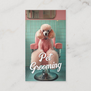 Pet Grooming Salon Care Boutique Pudel Porträtt Visitkort