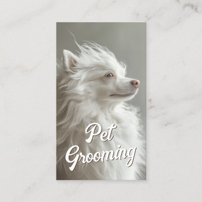 Pet Grooming Salon Care Boutique Spitz Porträtt Visitkort (Framsida)