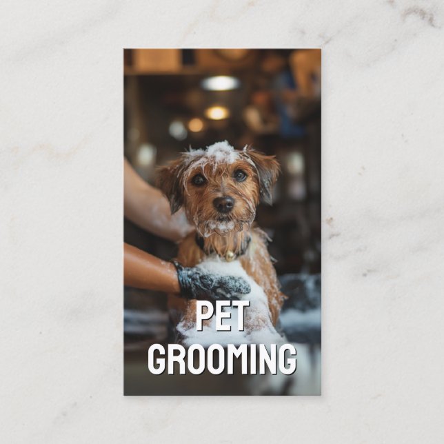 Pet Grooming Salon Care Boutique Terrier Porträtt Visitkort (Framsida)