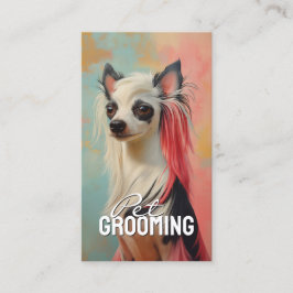 Pet Grooming Salon Care China Crested Porträtt Visitkort