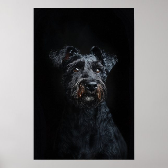 Pet Grooming Salon Kerry Blue Terrier Porträtt Poster (Framsidan)