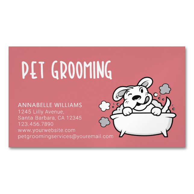 Pet Grooming Services, Affärskort Magnetiska Visitkort (Framsida)