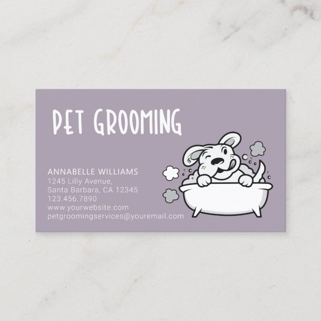 Pet Grooming Services, Affärskort Visitkort (Framsida)