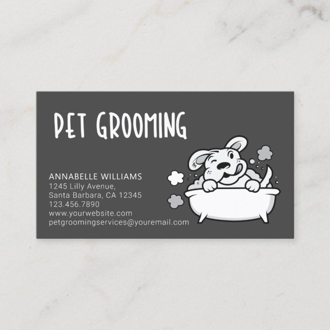 Pet Grooming Services, Affärskort Visitkort (Framsida)