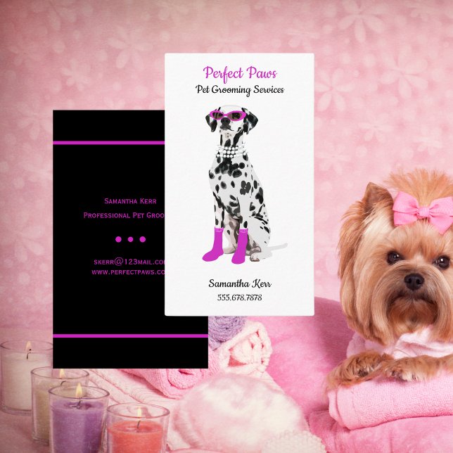 Pet Grooming Services Hundar Visitkort (Pet Grooming Services, Dogs, Business Card)