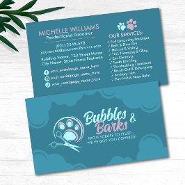 Pet Grooming Studio - Groomer Services Business Ca Visitkort