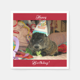 Pet Groundhog Moses Birthday Napkins Pappersservett