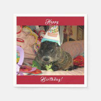Pet Groundhog Moses Birthday Napkins Pappersservett
