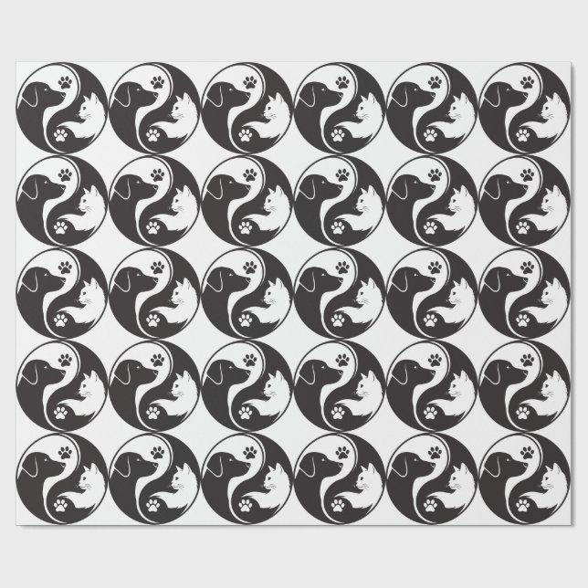 Pet Harmony Yin Yang Mönster Inpackningspapper - K Presentpapper (Platt)