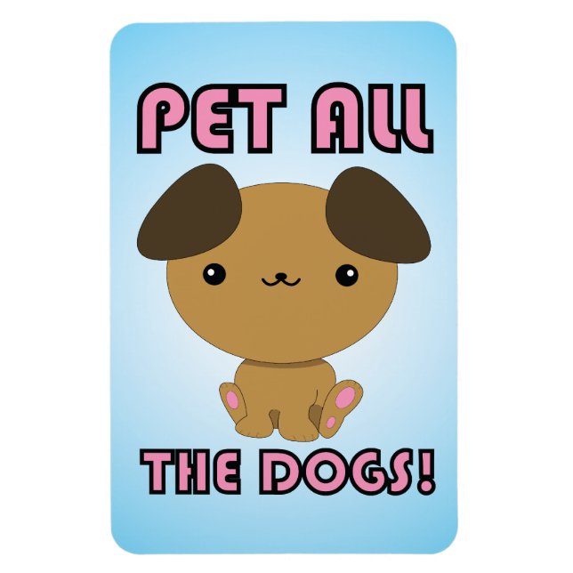 Pet hela Hundar! Kawaii Puppy Magnet (Vertikal)