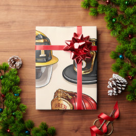 Pet helmet pattern fire station wrap presentpapper