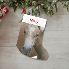 Pet Horse Pony Älskare Photo & Namn Personlig Liten Julstrumpa