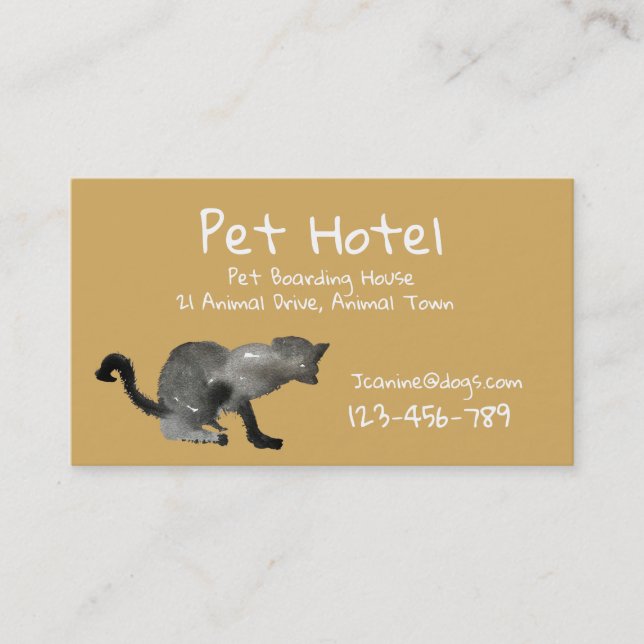 Pet Hotel Boarding kennel professionell Business C Visitkort (Framsida)