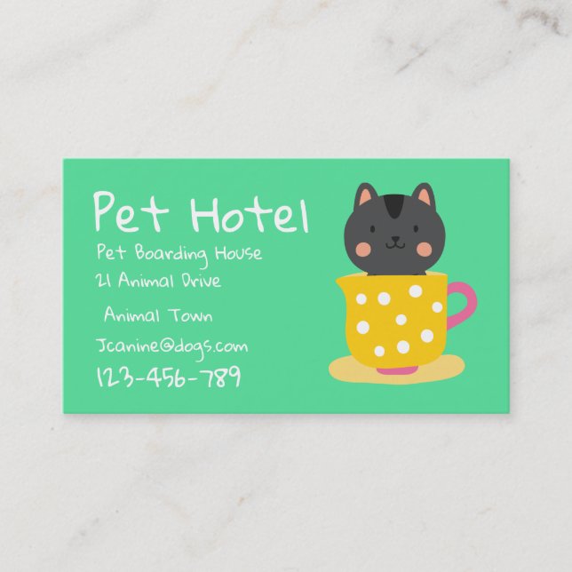 Pet Hotel Boarding kennel professionell Visitkort (Framsida)
