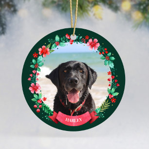 Pet Hund 2 Fotjurets julfrand Julgransprydnad Keramik