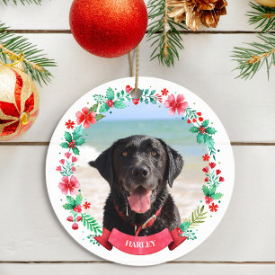 Pet Hund 2 Fotjurets julfrand Julgransprydnad Keramik