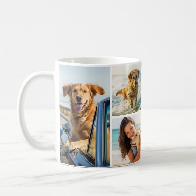 Pet Hund 6 - enkel fotokollage Kaffemugg (Vänster)