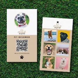 Pet Hund 6 Photo Matar Grid Social Media QR-kod fö Visitkort