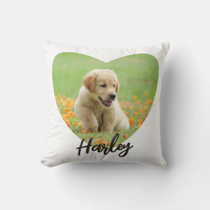 Pet Hund Animal Lover Heart Photo Simple Snyggt Kudde