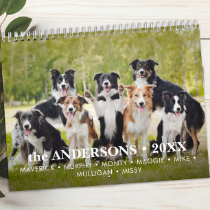 Pet Hund Anpassningsbar Foton Modern Cute 12 månad Kalender