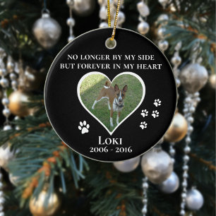 Pet Hund Cat Forever in my Heart Photo Anpassnings Julgransprydnad Keramik