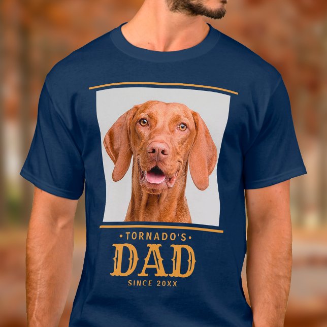 Pet Hund Cat Pappa sedan årets Personlig Foto T Shirt (Pet Dog Dad T-Shirt)