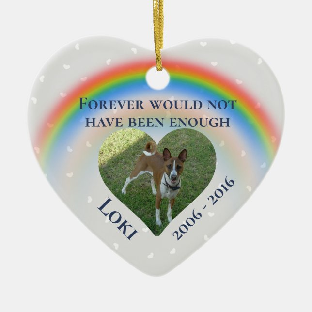 Pet Hund Cat Rainbow Bridge Photo Anpassningsbar Julgransprydnad Keramik (Framsidan)