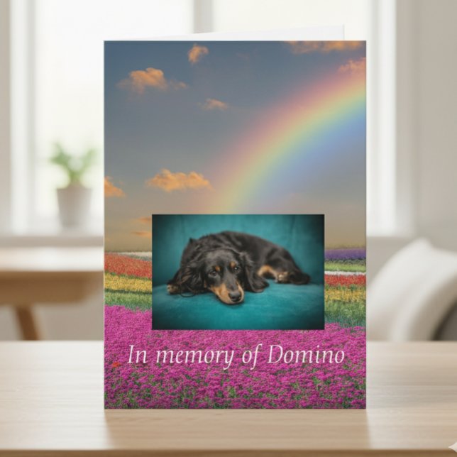 Pet Hund Cat Rainbow Bridge Sympathy Photo Anpassn Kort (Skapare uppladdad)