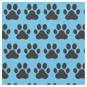 Pet Hund Cat Tass avtryck Blue Black Tyg