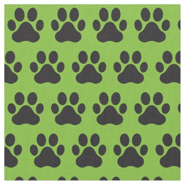 Pet Hund Cat Tass avtryck Grönt Black Tyg (Närbild)
