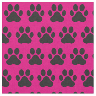 Pet Hund Cat Tass avtryck Rosa Black Tyg