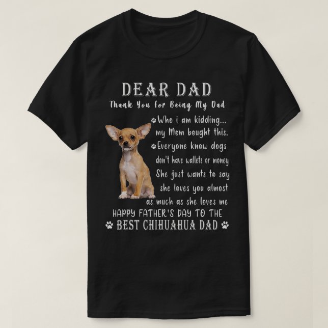 Pet Hund Chihuahua Älskare Fars dag Chihuahua Da T Shirt (Design framsida)