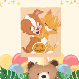 Pet Hund Cute Puppy Embrace Hug Fleecefilt