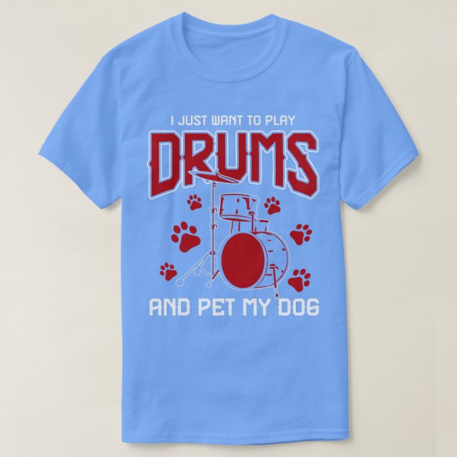 Pet Hund Drummer Drumsticks Gift Music Drums T Shirt (Design framsida)