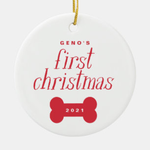 Pet Hund första julfoto Ornament