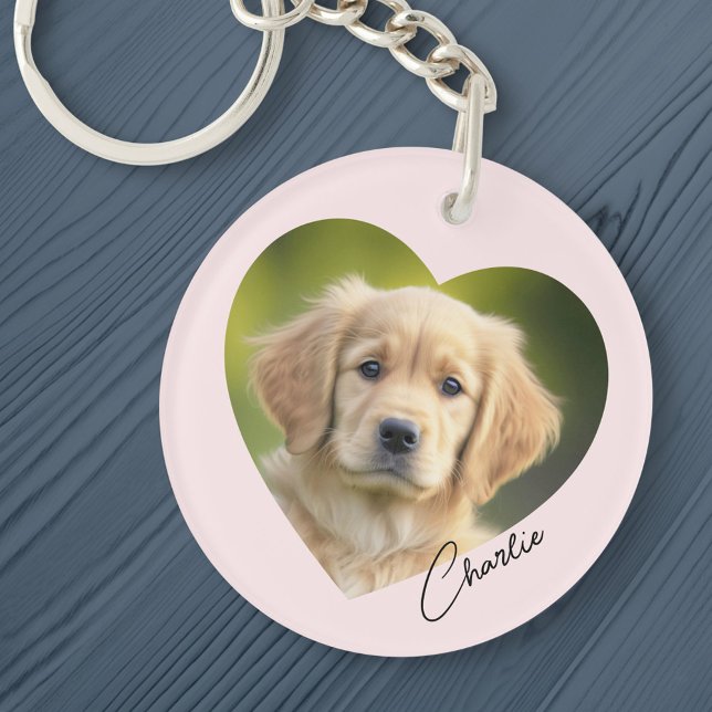 Pet hund-foto inuti hjärtat med namn rosa (Skapare uppladdad)